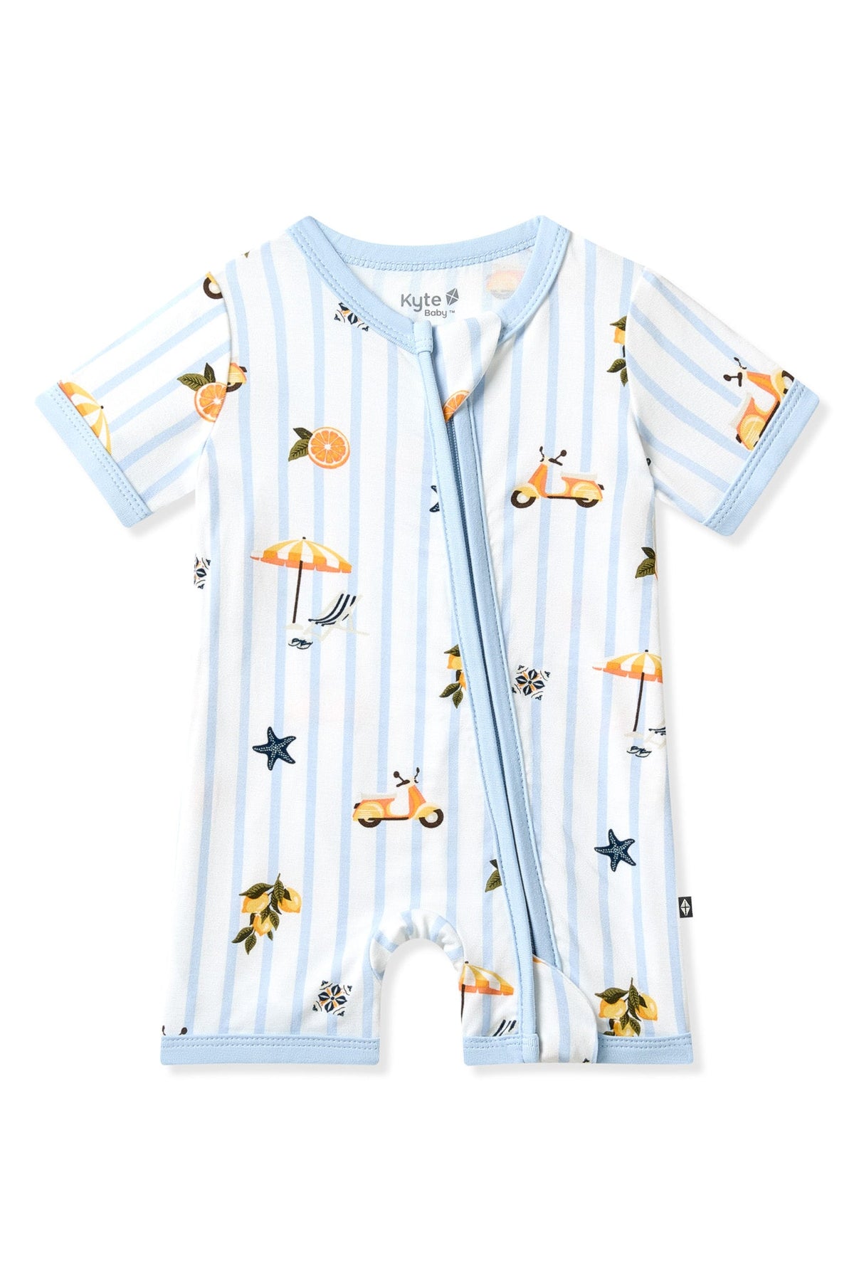 Zipper Shortall Romper in Amalfi Coast
