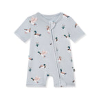 Zipper Shortall Romper in Mallard Duck