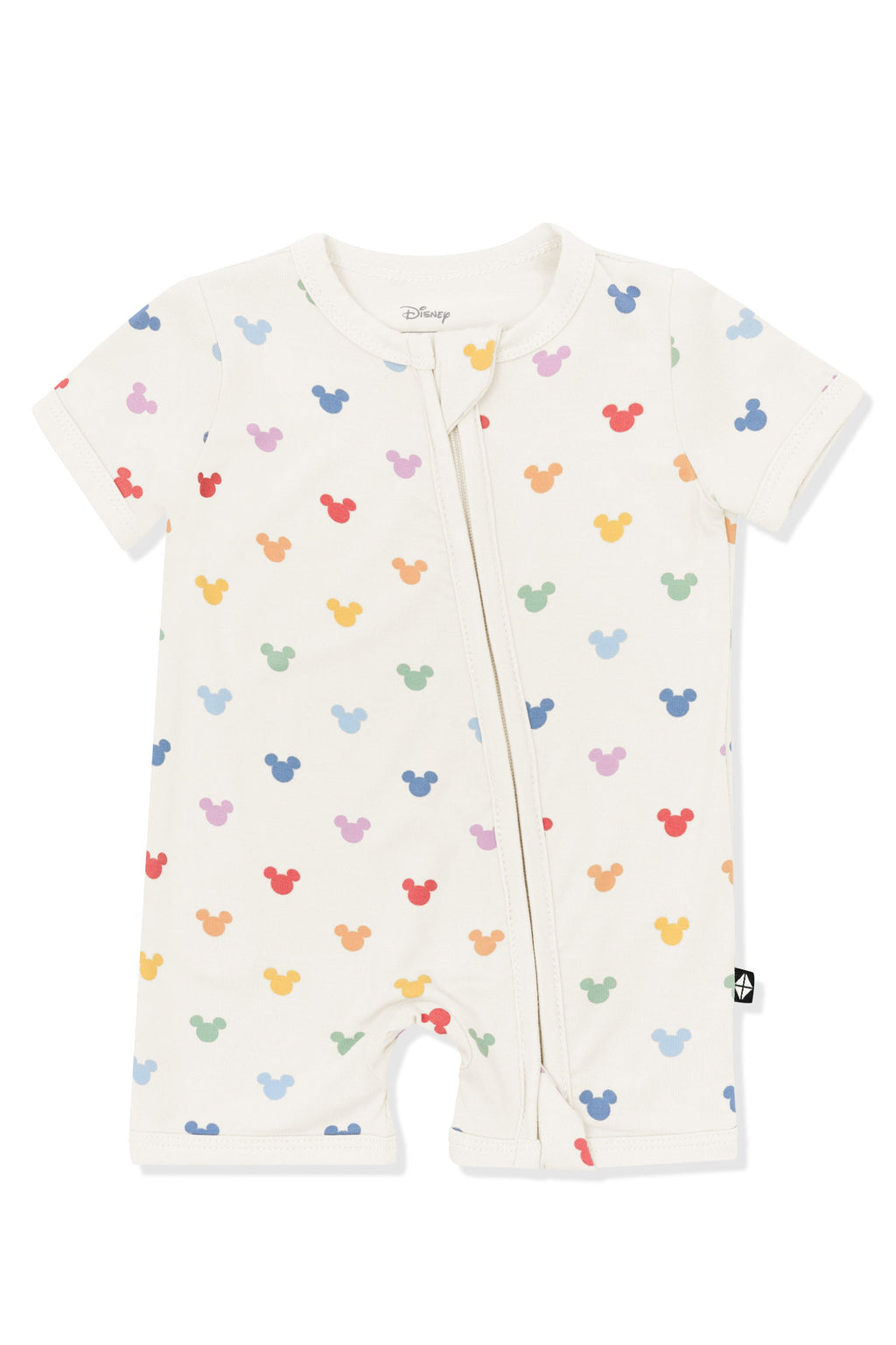 Zipper Shortall Romper in Pastel Mickey Mouse