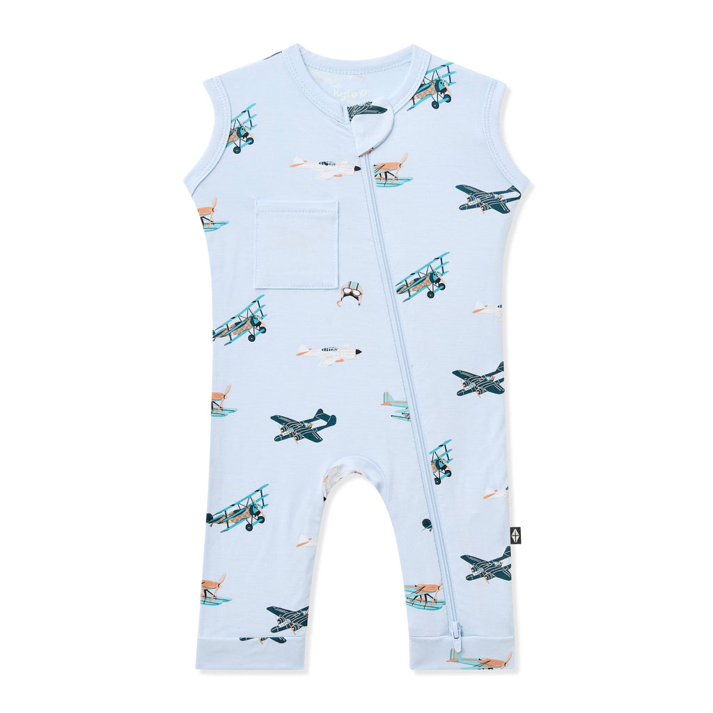 Zippered Sleeveless Romper in Take Off