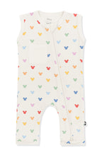 Zippered Sleeveless Romper in Pastel Mickey Mouse