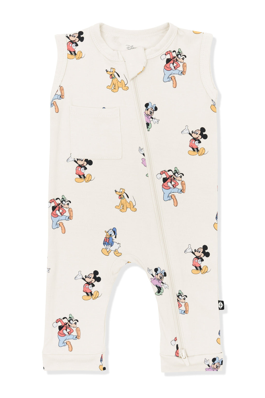 Zippered Sleeveless Romper in Mickey Mouse and Friends