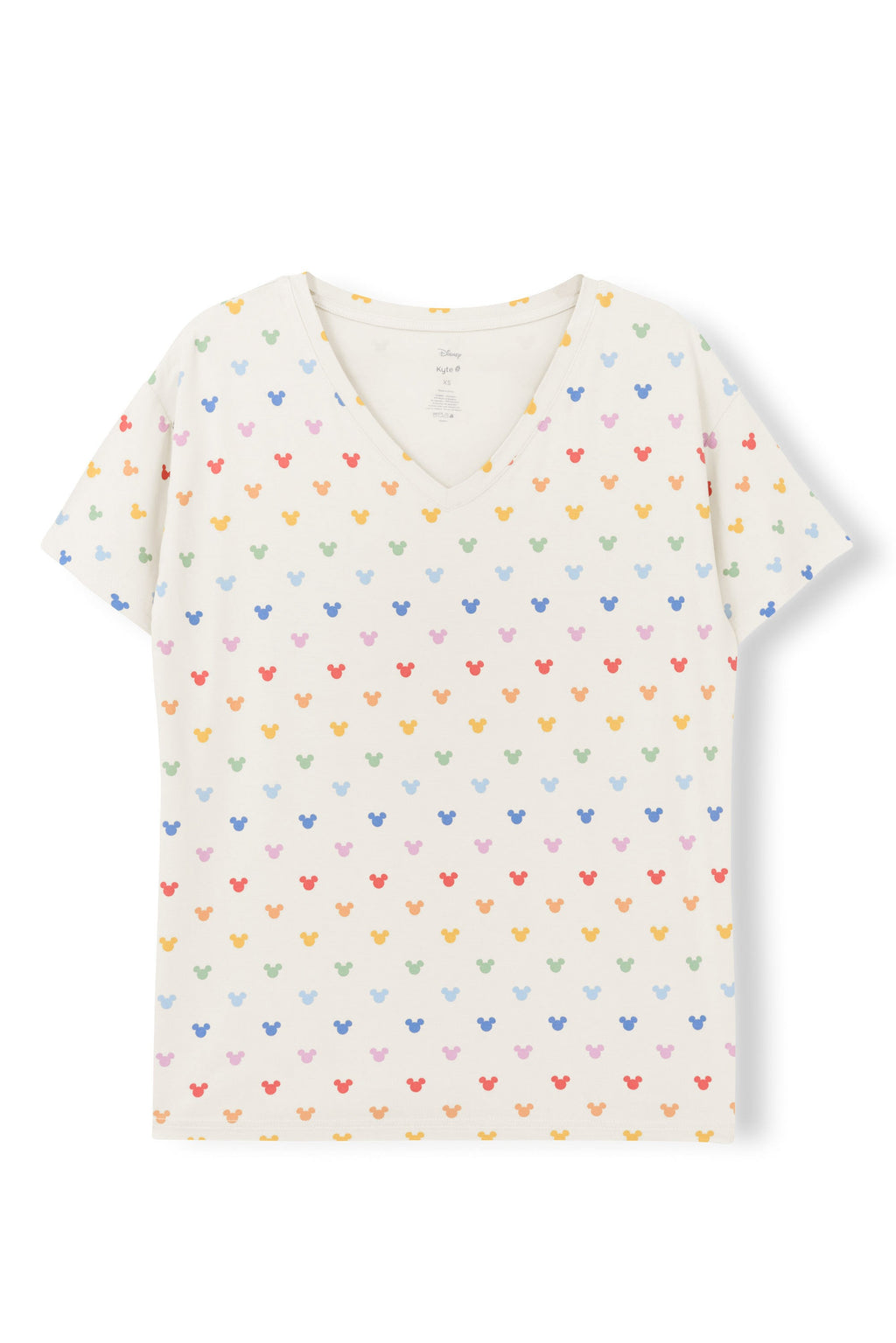 Women's Oversized V-Neck Tee in Pastel Mickey Mouse