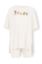 Women’s Biker Short Set in Mickey and Friends on Ecru