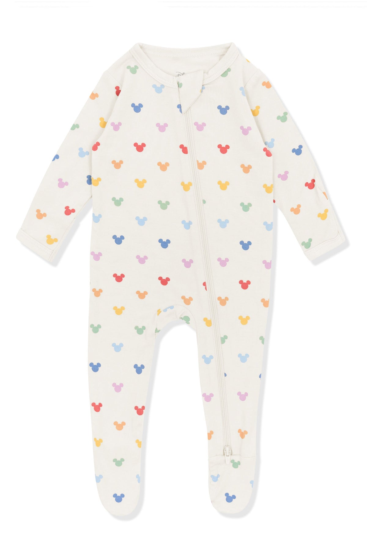 Zippered Footie in Pastel Mickey Mouse