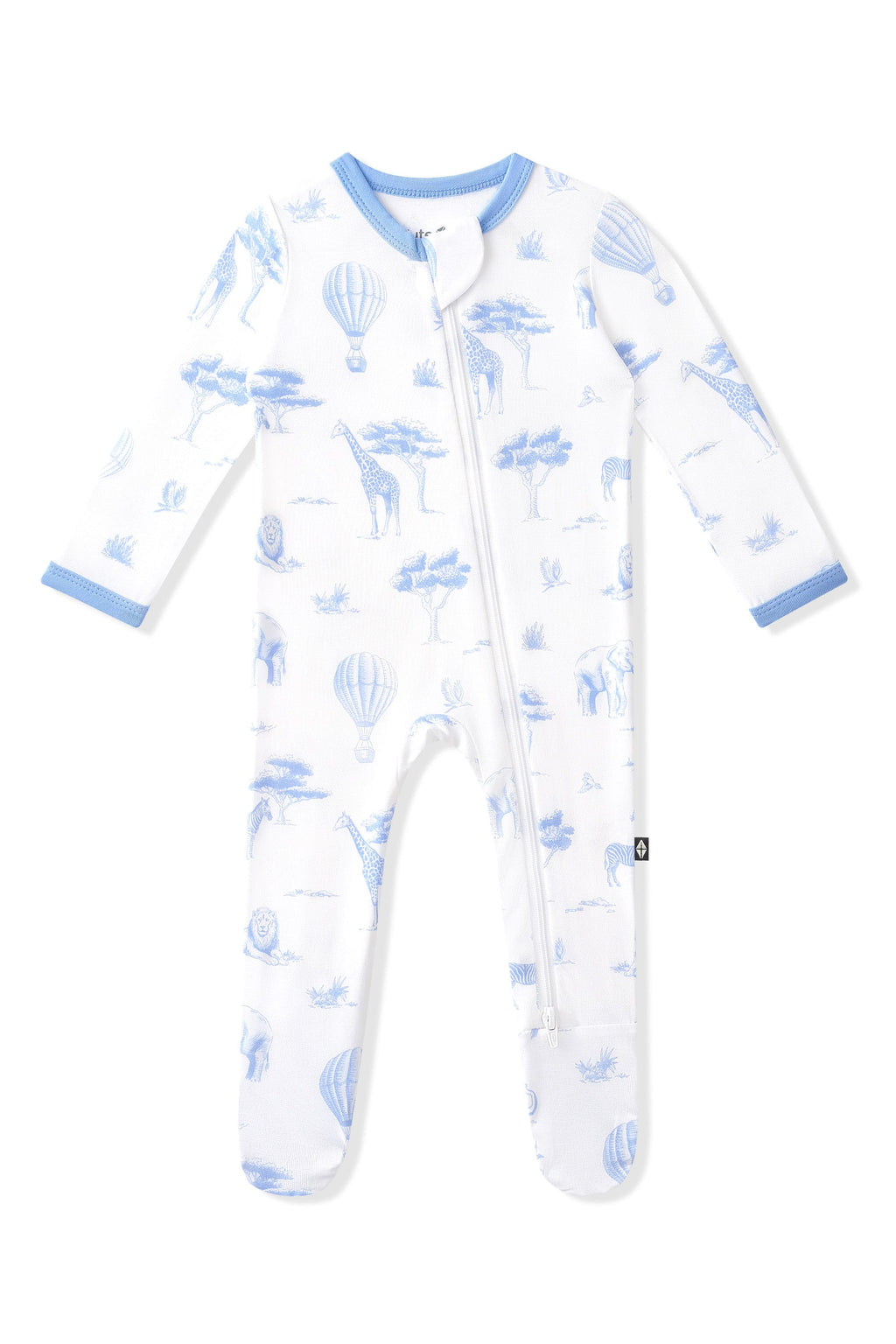 Zippered Footie in Toile Safari