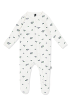 Pointelle Zippered Footie in Spray Rose
