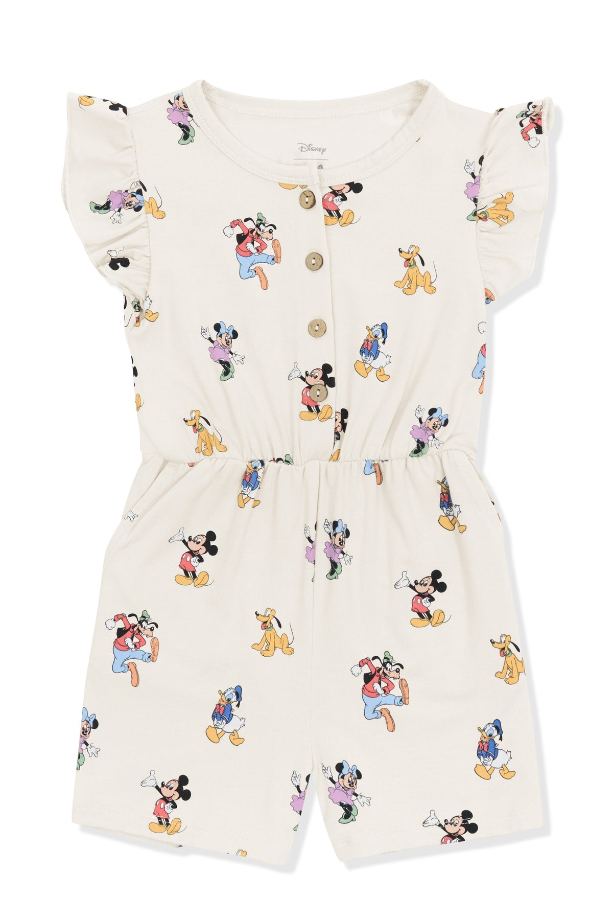 Flutter Sleeve Romper in Mickey Mouse and Friends