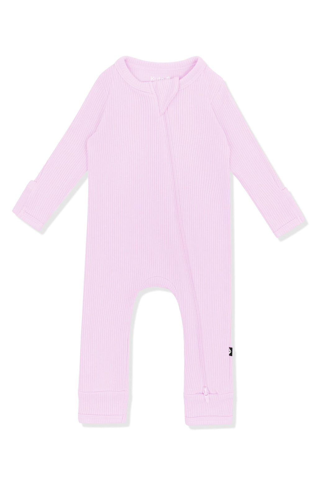 Ribbed Zipper Romper in Thistle