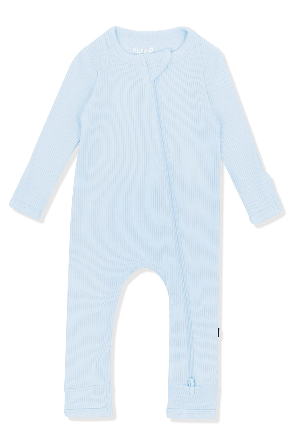 Ribbed Zipper Romper in Breeze