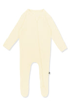 Ribbed Zipper Footie in Chamomile