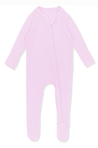 Ribbed Zipper Footie in Thistle