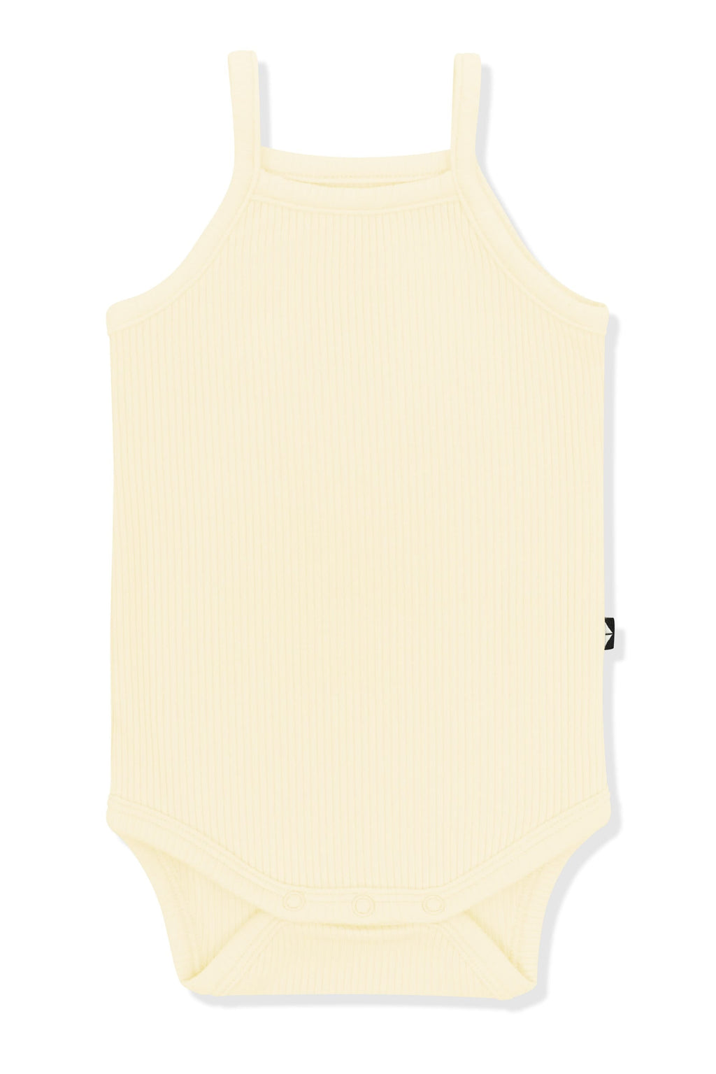 Ribbed Spaghetti Strap Bodysuit in Chamomile