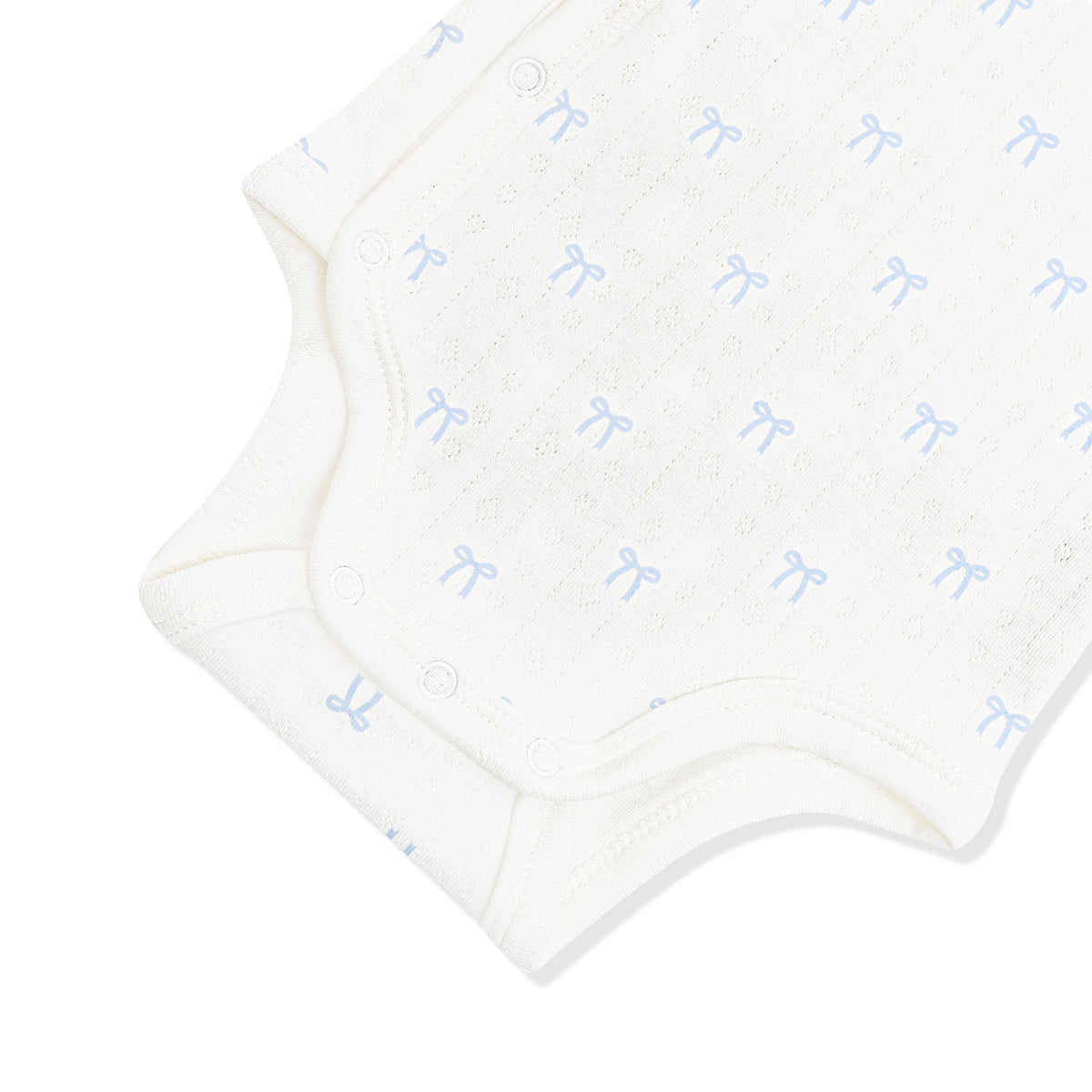 Pointelle Kimono Bodysuit in Sweet Blue Bow