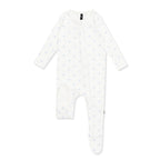 Pointelle Zippered Footie in Sweet Blue Bow