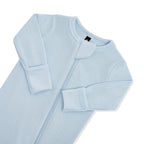 Pointelle Zippered Footie in Breeze
