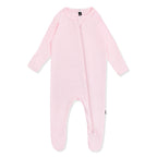 Pointelle Zippered Footie in Sakura