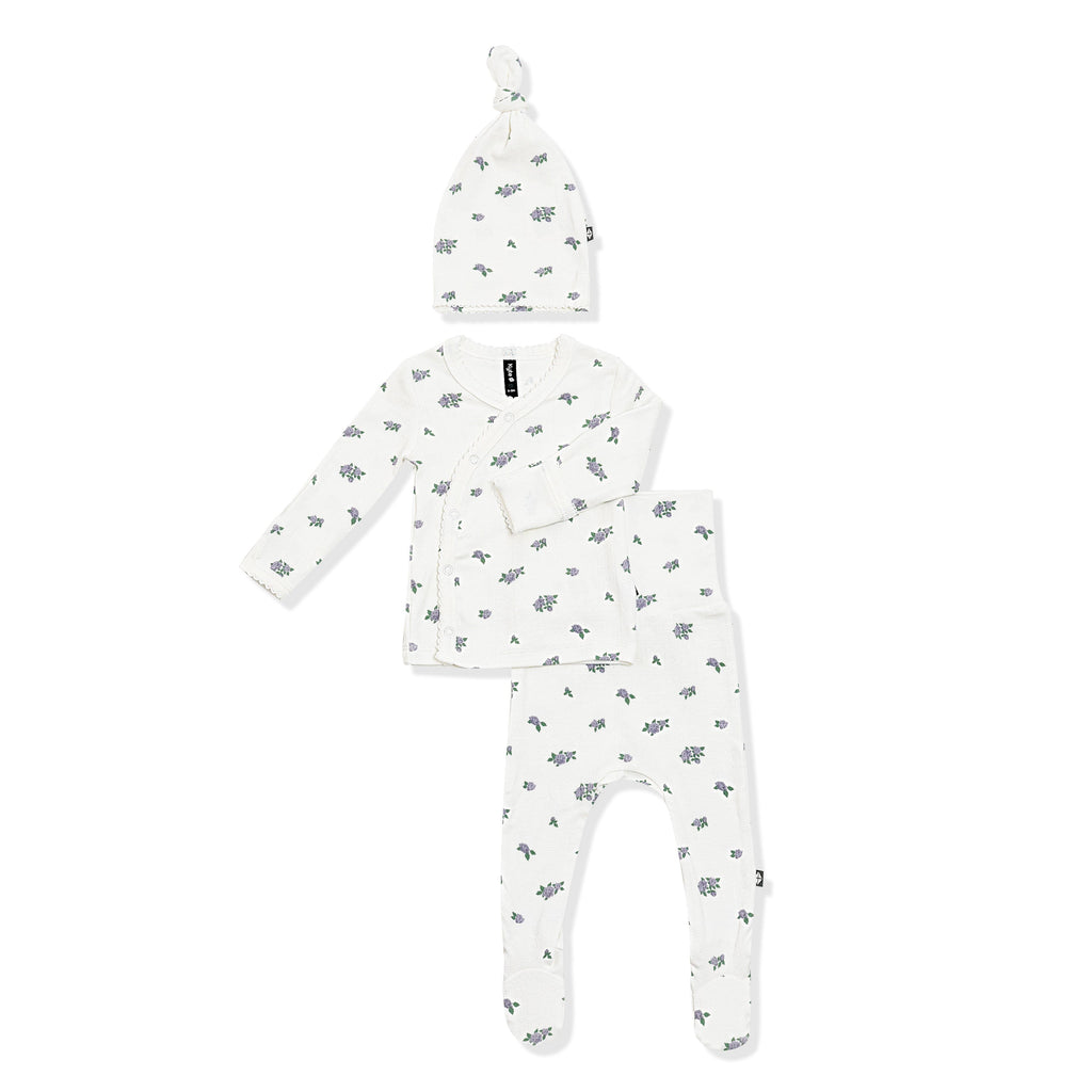 Pointelle Take Me Home Set with Cap in Spray Rose