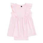 Pointelle Bodysuit Dress in Sakura