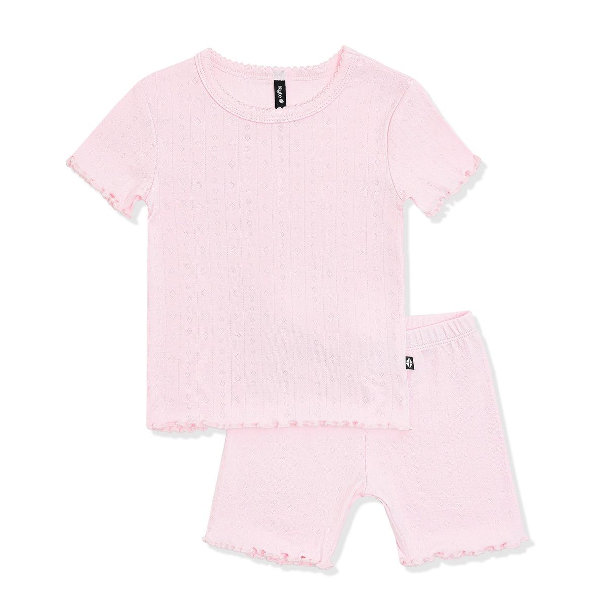 Pointelle Short Sleeve Set in Sakura