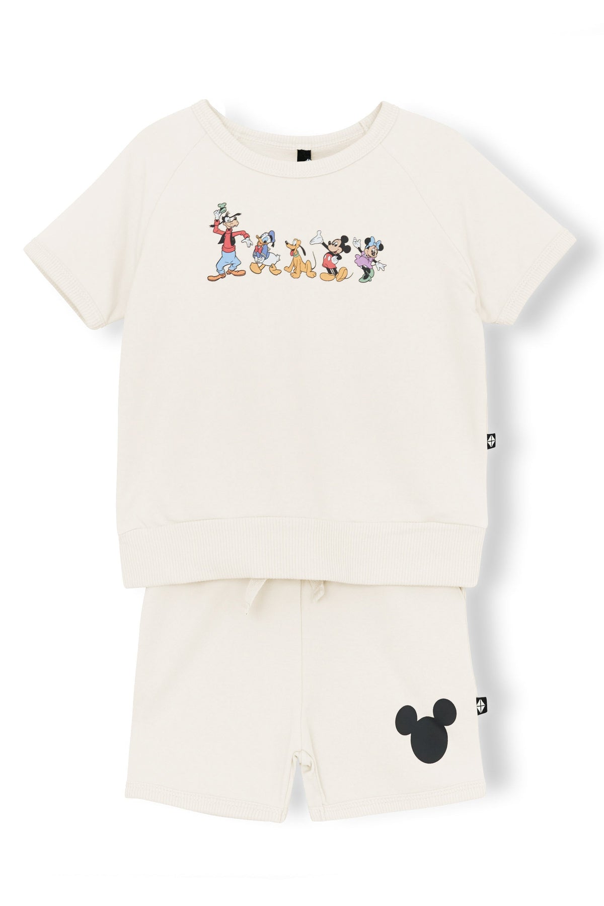 Short Sleeve Jogger Set in Mickey and Friends on Ecru