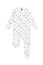 Pointelle Zippered Footie in Spray Rose