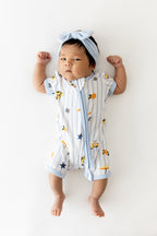 Zipper Shortall Romper in Amalfi Coast