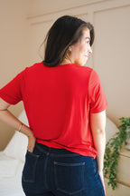 Women's Crew Neck Tee in Cardinal