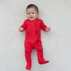 Zippered Footie in Cardinal