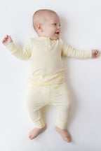 Ribbed Infant Henley Set in Chamomile
