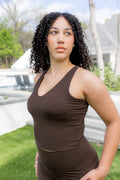 Bamboo Flex Bra Tank in Espresso