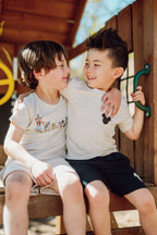 Toddler Basic Tee in Mickey and Friends on Ecru