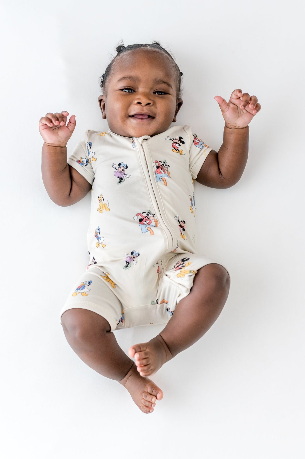 Zipper Shortall Romper in Mickey Mouse and Friends