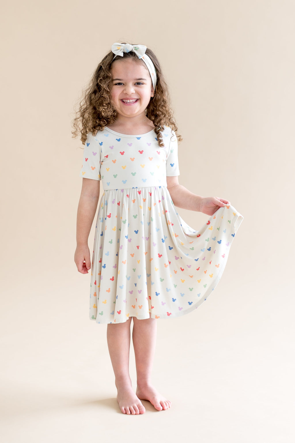 Twirl Dress in Pastel Mickey Mouse