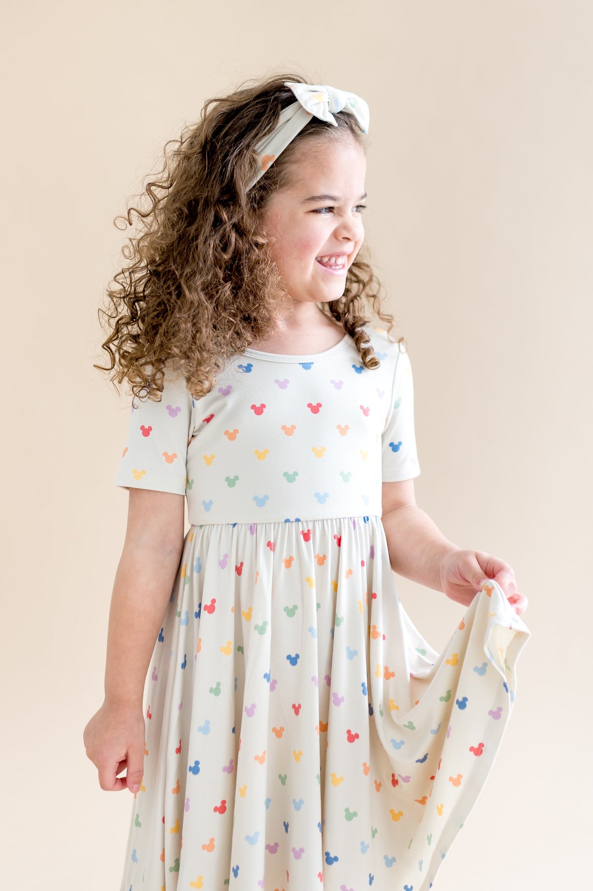 Twirl Dress in Pastel Mickey Mouse