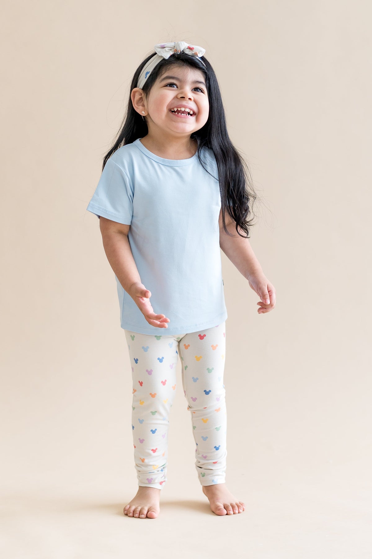Toddler Leggings in Pastel Mickey Mouse