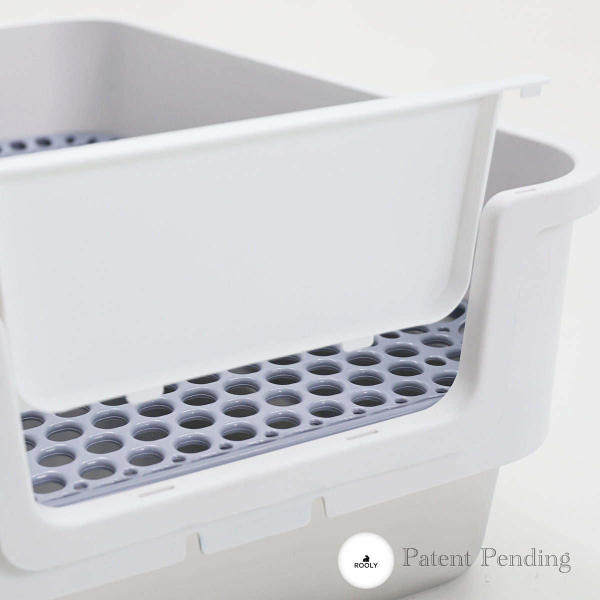 ROOLY Stainless Rabbit Litter Box - Short Side Entrance (Low Height)
