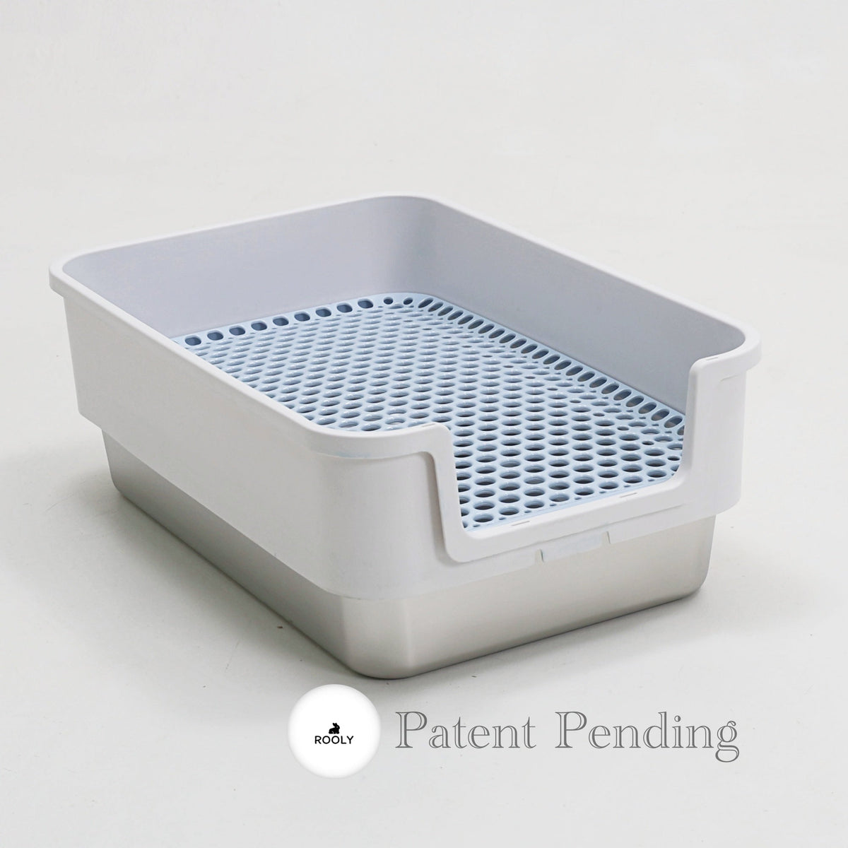 ROOLY Stainless Rabbit Litter Box - Short Side Entrance