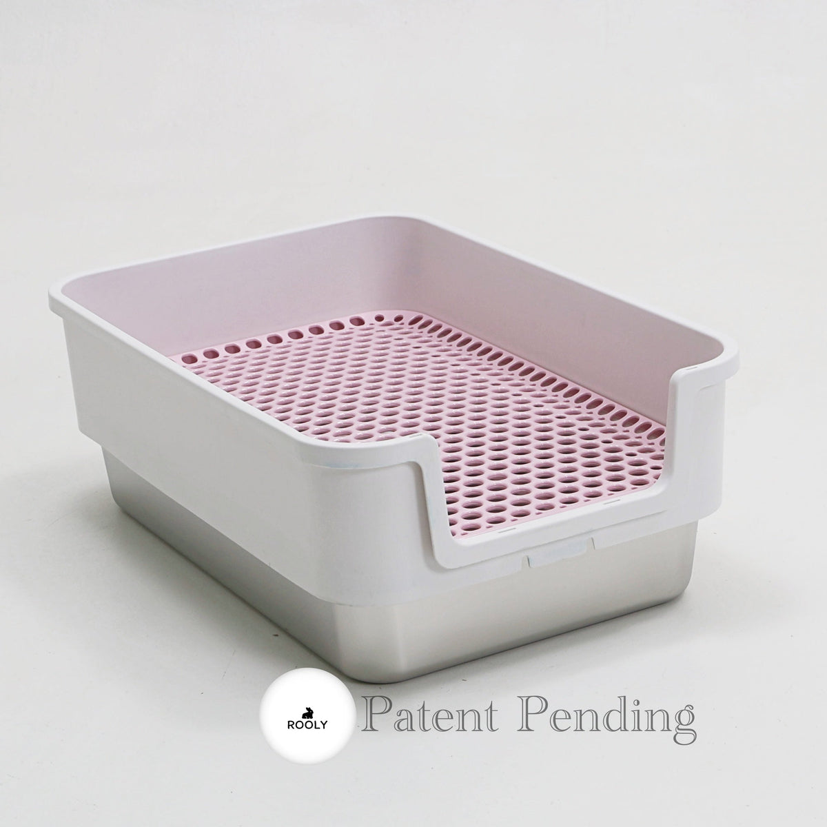 ROOLY Stainless Rabbit Litter Box - Short Side Entrance