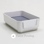 ROOLY Stainless Rabbit Litter Box - Short Side Entrance (Low Height)