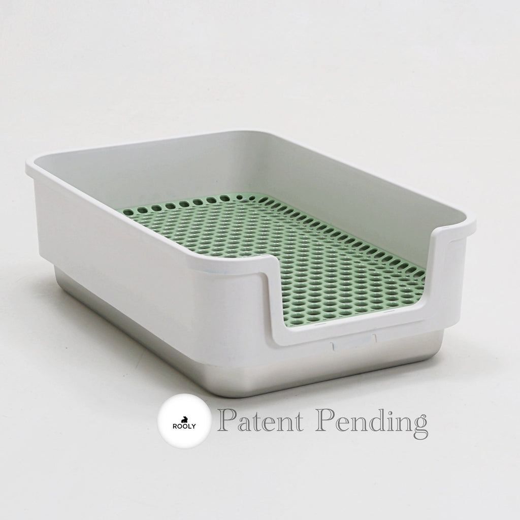 ROOLY Stainless Rabbit Litter Box - Short Side Entrance (Low Height)