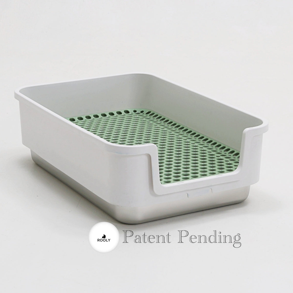 ROOLY Stainless Rabbit Litter Box - Short Side Entrance (Low Height)