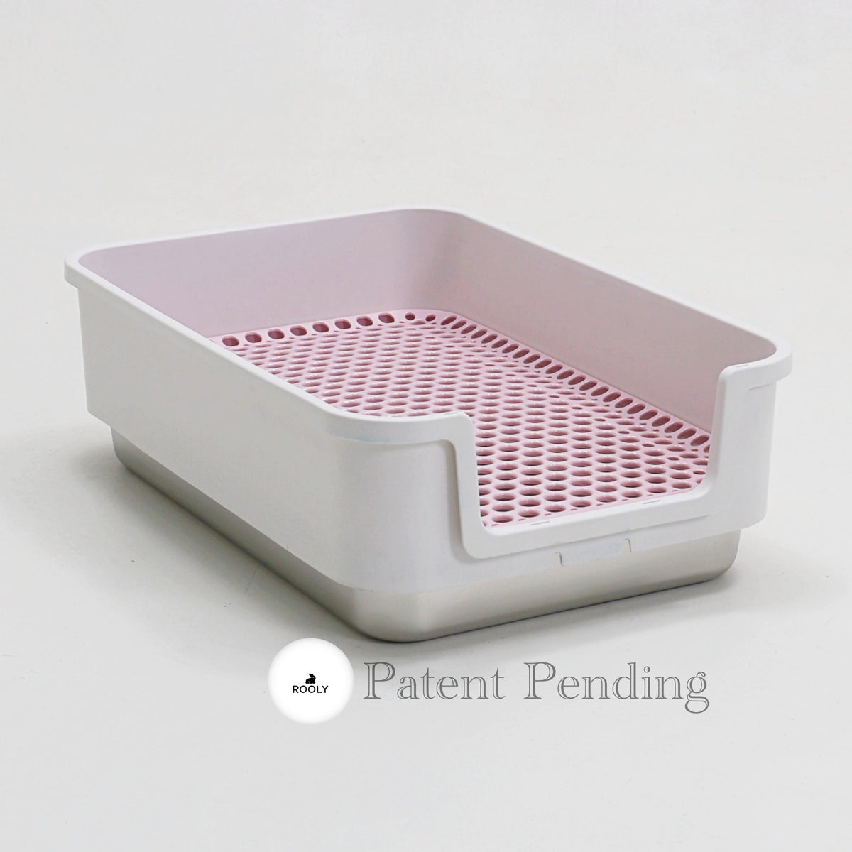 ROOLY Stainless Rabbit Litter Box - Short Side Entrance (Low Height)