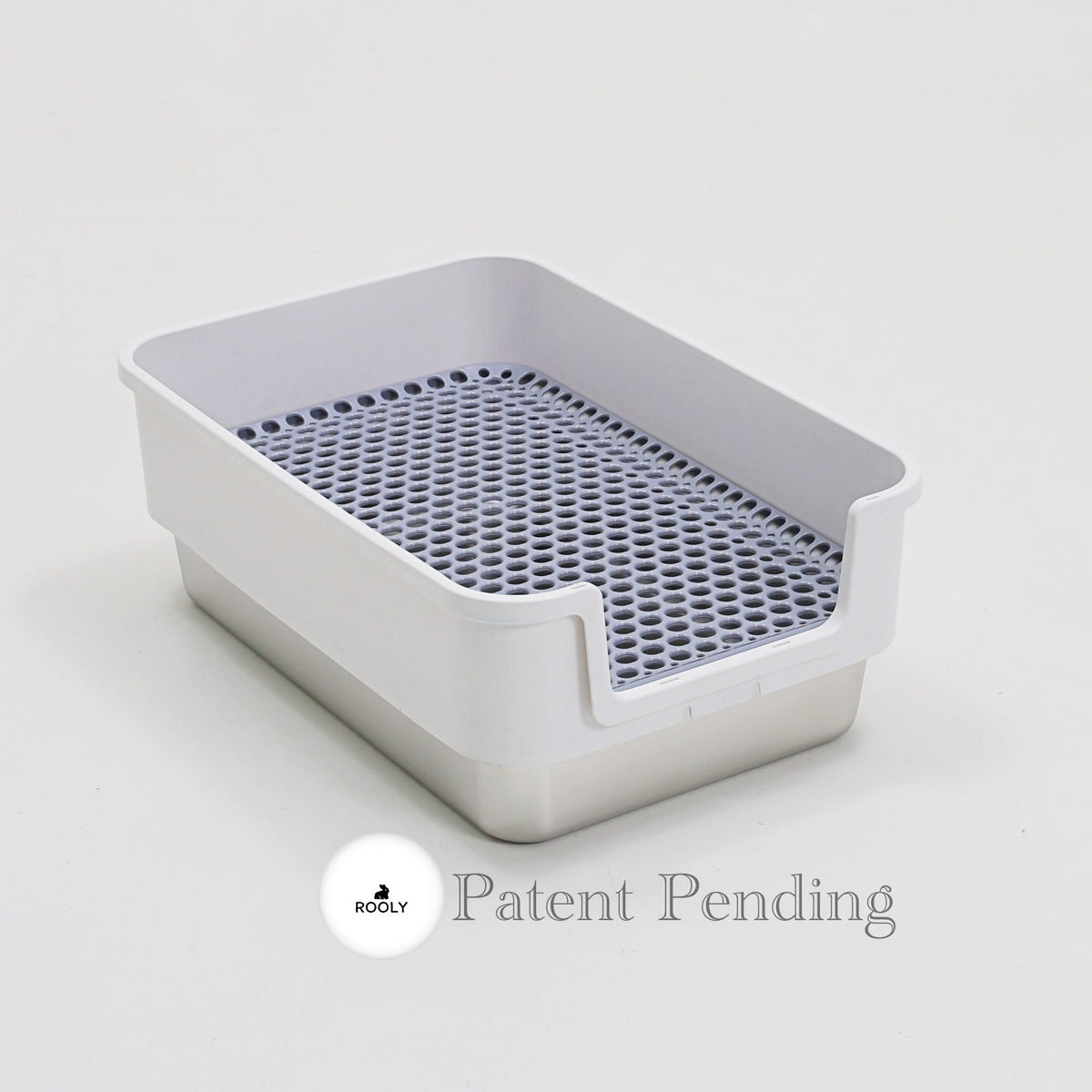 ROOLY Stainless Rabbit Litter Box - Short Side Entrance
