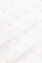 Pointelle Zippered Footie in Sweet Pink Bow