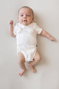 Pointelle Kimono Bodysuit in Sweet Pink Bow