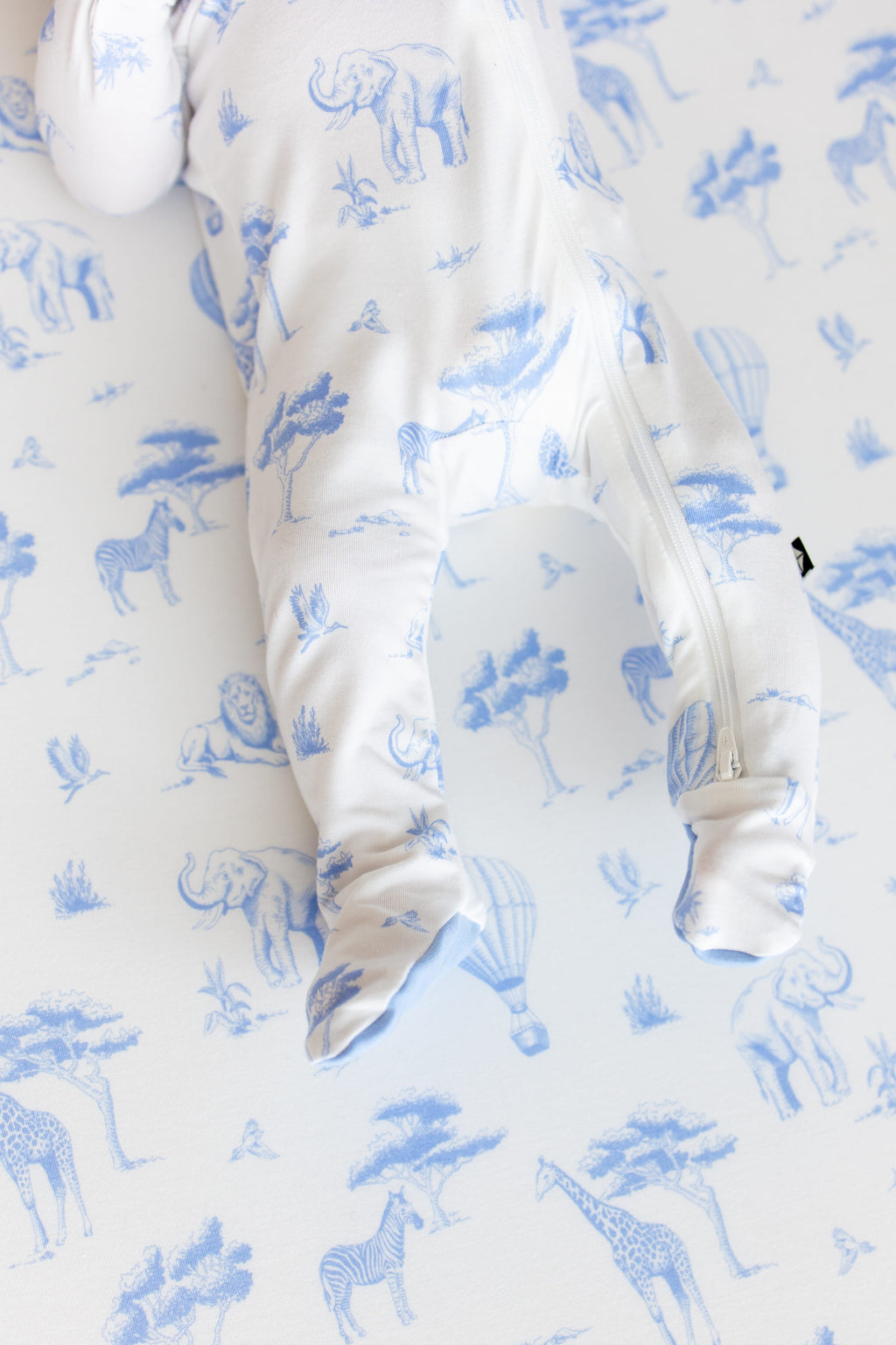 Zippered Footie in Toile Safari
