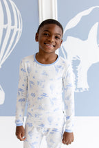 Long Sleeve Pajamas in Toile Safari