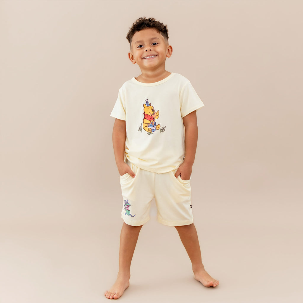 Drawstring Short in Winnie the Pooh on Chamomile